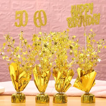 Lot De 6 Centres De Table Argentés étoiles Et Couronnes - Décoration Métallique Pour Mariage, Anniversaire, Fêtes