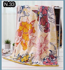 ผ้าเช็ดตัวสาลู ผ้าขนหนูสาลูทอ3ชั้น bath towelขนาด80*160cm