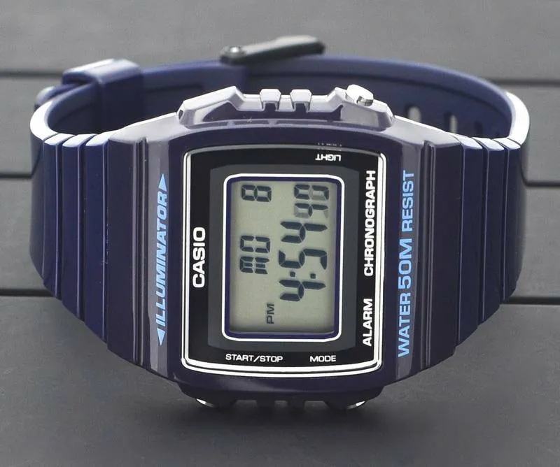 100% Original) Casio W-215H-2A Classic Digital Navy Blue Resin Mens Watch W215H W215H-2A W-215H-2AVDF - Lazada | Lazada