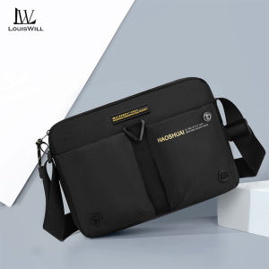 LouisWill Fashion Men Bag Shoulder Bag Nylon Cross Body Bag Casual Messenger Bag Multiple Pocket Large Capacity Waterproof Lightweight Casual Sport Street Bag for Travel Outdoor