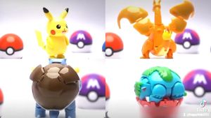 Mainan Anak Figure Pokemon Pokeball Deformation Lucario Original