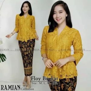 READY STOCK!!! Setelan kebaya floy brukat / kebaya kartini / kebaya wisuda / kebaya modern / maroon / navy / abu / dusty