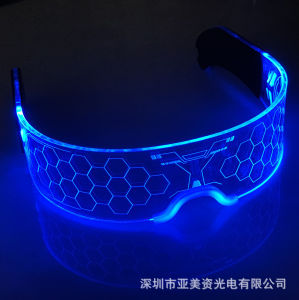 Kính Cyberpunk Trang Trí 7 Màu Kính Dạ Quang Nhiều Màu Kính Mắt Phát Sáng LED Cho Quán Bar KTV Halloween Tiệc Cyberpunk