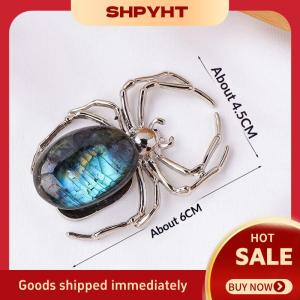 SHPYHT 1pcs màu xám Moonstone pha lê Thủ công mỹ nghệ tinh thể tự nhiên Labradorite Nhện trang trí nhà văn phòng Máy tính để bàn trang trí kỳ nghỉ Quà Tặng
