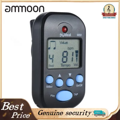 Professional Clip on Digital Tempo Metronome LCD Screen Lightweight & Mini for Violin Guitar Bass Musical Instrument Black