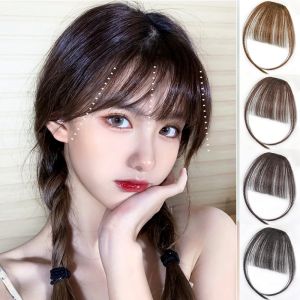 假发齐刘海Air Bangs Wig Piece Mini Air Bangs Sideburns Lengthened Bangs Bangs Wig Female Thin Translucent Beauty Hair Piece