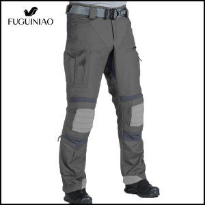 Fuguiniao Tactical Pants Men Casual Workwear Camouflage Multicam Army Green Knee Pads Pants