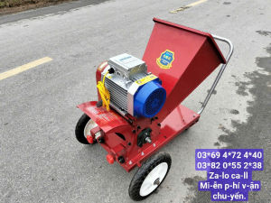 Máy băm cành tre cành cây tàu dừa chạy động cơ điện 5hp Toàn Phát