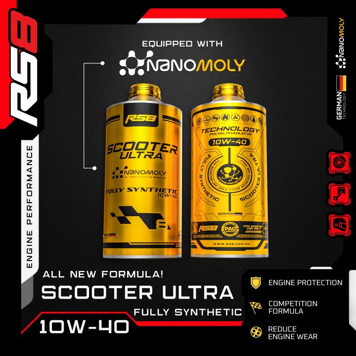 RS8 SCOOTER ULTRA SM 10W-40 FULLY SYNTHETIC EQUIPPED WITH NANOMOLY