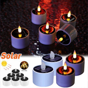 Solar Candle Lights Flameless Candle Light Waterproof Home Garden Party Decoration Light