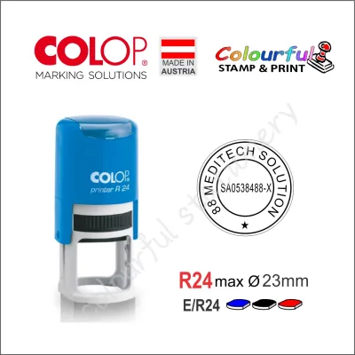 COLOP Round Rubber Stamp Customized Self Inking Printer R12 R17 R24 R30.