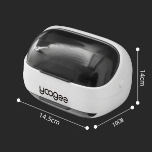 RBJ4 With Transparent Lid Drain Soap Box Wall Mounted free Perforated Soap Dish High Quality Dust Proof Storage Rack Soap Holder