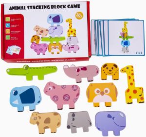 [iRojak] Wooden Dinosaur Stacking Tower Balance Toy Montessori Toy 恐龙叠叠高 平衡积木 Mainan Montessori - BT457
