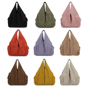 Large Capacity Womens Bag Nylon Shoulder Purse Lightweight Underarm Bags Slouchy Handbag for Gym and Travel