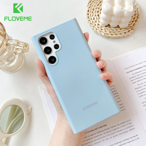 FLOVEME Luxury Liquid Silicone Phone Case For Samsung Galaxy S24 Ultra S24+ S24 S23 S22 S21 Ultra S21 Plus Matte Solid Color Shockproof Back Cover For Samsung S23 S22 S21