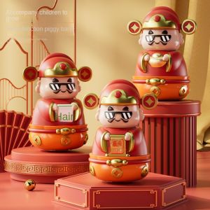 WISH BOUTIQUE Savings Tank The God of Wealth Piggy Bank Good Symbolism Decorative New Year Saving Box Piggy Bank Model Cartoon Cartoon Money Boxes New Years