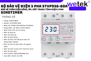 Bộ bảo vệ điện áp 3 pha tự động STVP-936 80A bảo vệ toàn diện cho điện 3 pha gia đình Sinotimer