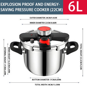 Heavy Duty 304 Stainless Steel Pressure Cooker – Explosion-Proof Multi-Stove Compatible