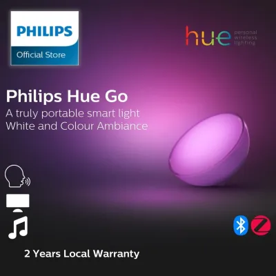 Philips Hue Go White and Color Portable Dimmable LED Smart Light Table Lamp Bluetooth & Zigbee compatible Works with Alexa HomeKit & Google Assistant | Halloween Ambience Light - place within pumpkin