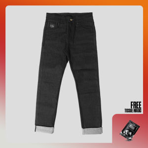 Prodigo * Todo Celana Jeans Pria I Jeans Hitam Pria Slim Fit Stretch I Celana Denim Selvedge Accent I Denim Pants Black