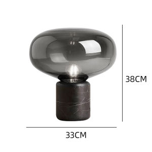 Postmodern Marble Glass Bedside Lamp Nordic Minimalist Study Bedroom Designer Model Room Decorative Table Lamp