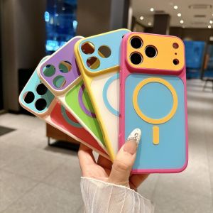 Applicable to Apple 18 mobile phone case dopamine color matching iphone17 magnetic suction 16pro silicone large window 15 anti-drop