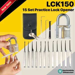 LCK150 Padlock Practice No Lock Unlocking Extractor Pick Key Tool Set (15pcs/set) Practice Lock Opener Tools Transparent Key Extractor