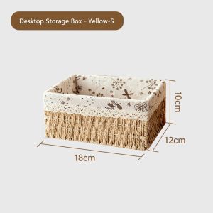 NOBLELYN Imitation Rattan Rattan Storage Baskets Vegetable Fruit Home Decoration Hand-woven Baskets  Toy Storage Desktop Sundries Organizer