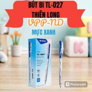 [ Combo 20 Bút bi ] Thiên Long TL-027 mực xanh/đỏ/đen ngòi 0.5mm dạng bấm cò nét đều dành cho học sinh văn phòng