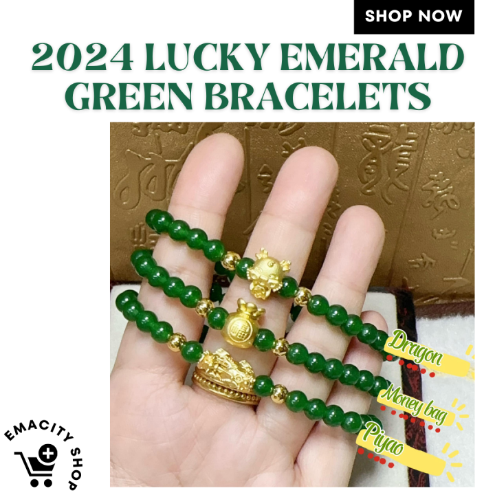 2024 Feng Shui Emerald Green Wealth Bracelets Lucky Bracelets For 