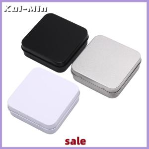 Kui-Min YKS Mini Metal Tins Container Square Hinged Flip Storage Tin Box Jewelry Case
