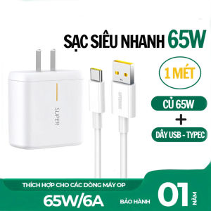 Bộ Sạc Nhanh 65w Oppo - Realme SUPER VOOC Chân Type C MáySạc không bị nóng E1