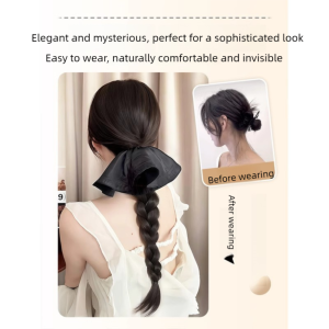 GONGL Temperament Twist Braid Synthetic Wig Natural Sweet Claw Clip Scrunchie Ponytail Hair Accessories Hair Bands Pony Tail Hair Piece Women