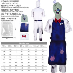 Horror ice cream rod cosplay costume stage costume halloween cosplay onesie holiday gift