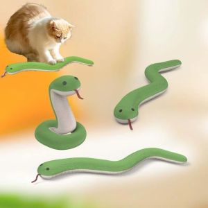 PLLEWY Plush Cat Plush Toy Soft Touch Green Interactive Pet Toy Creative Snake Shape Cat Toy Indoor