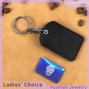 [COD] liuchuanbing Jewellery Vintage PU Leather Keychain Protective Case Door Lock Access Control Tags Card Bag Key Tag Ring