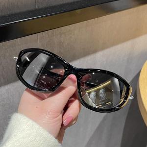 JN IMPRESSION Hip-hop phong cách Gọng bầu dục Kính gọng lớn thời trang dù để che nắng kính râm PC ở nước ngoài phát sóng trực tiếp cùng một phong cách ngôi sao trang trí kính râm