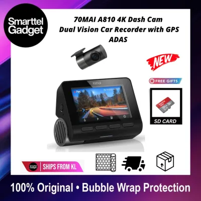 70mai A810 4K HDR Dash Cam Dual Vision Car Recorder with GPS ADAS