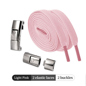 1 Pair Shoe Lace No Tie Elastic Shoelaces 8MM Widened Shoelaces Metal Shoe Buckle for All Kids Adults