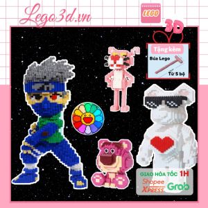 Le.go Stitch Mario Soguku  Pokemo mô hình nhân vật hoạt hình Hapi Toys Đồ chơi xếp hình decor đồ chơi lắp ráp cho bé dễ thương