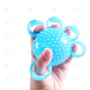 ลูกบอลบริหารมือ ทรงรักบี้มีปุ่ม แบบสอดนิ้ว กายภาพมือ นิ้ว เสริมปุ่มกระตุ้นประสาทสมัผัส ออกกำลังมือ เสริมแรงบีบ บอลบีบบริหารกล้ามเนื