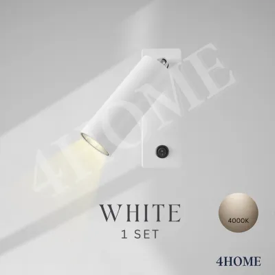 [SG Seller] Premium Black White LED Wall Light Nordic Spot Light For Bedroom Beside Living Room Hotel Modern Rotation Folding Reading Headboard Lights