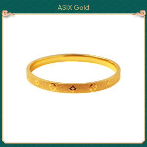ASIX GOLD High Quality Womens CNC Luxe Vintage Four Leaf Clover Simple Bangle Bracelet 916 18K 24K Gold Plated Lucky Charm Jewelry Fade Proof No Blackening Hypoallergenic Durable Elegant Gift