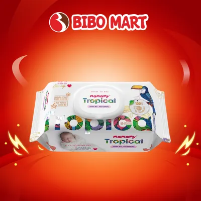 Khăn Ướt Mamamy Tropical Không Mùi 90 Tờ Chiết Suất Tinh Dầu Nhiệt Đới Ngừa Muỗi Cho Bé - Bibo Mart