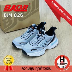 [🥇ของแท้100%👟ไซส์ 41-45🆓ฟรี...ถุงเท้า 1 คู่] BAOJI รุ่น BJM826 รองเท้าผ้าใบชาย รองเท้าวิ่ง รองเท้าออกกำลังกาย พื้นนุ่ม หล่อเท่ เบาสบายเท้า