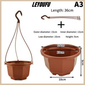 LEYOUFU Plastic Hanging Planter Flower Plant Chain Basket Planter Holder Succulent Plant Flower Pots Flowers Container Home Garden Decor