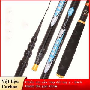 Cần câu tay rút gọn dài 45cm hạ lóng có thể thay đổi chiều dài cần cao cấp