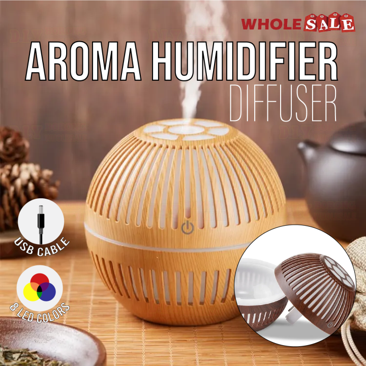 Ultrasonic%20Aroma%20Diffuser%20Home%20Mist%20Maker%20Humidifier%20Air%20Purifier%20LED%20Light%20Wood%20Grain%20/%20Pewangi%20Udara%20-%20Image%202