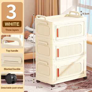 Kidscompany Foldable Gap Storage Cabinet Movable Plastic Cabinet with Wheel Home Organizer Storage Waterproof