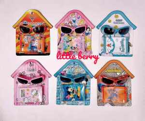 2in1 Cartoon Wallet Eyeglasses Set Suitable Kids Presents Party Gift Toys Sets Hadiah Parti Glasses Toy (Msia Stock)